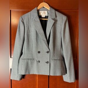 Jones New York Black and White Houndstooth Blazer